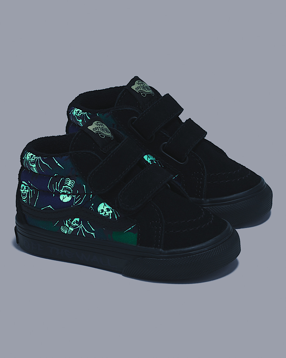 大きな取引 Toddler Sk8-Mid Glow/Black Midnight in Shoe Glow V Reissue フェイスクリーム