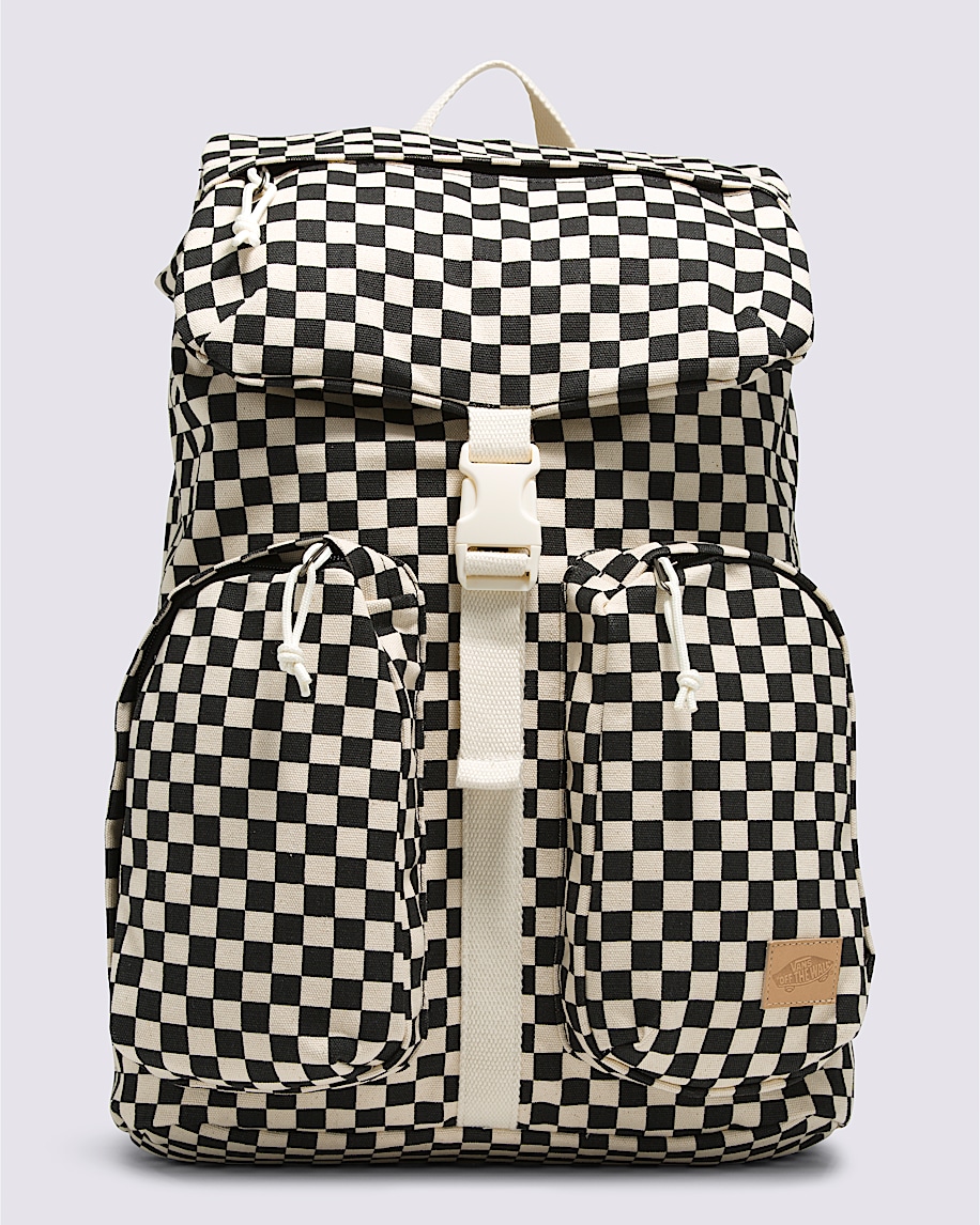 Field Trippin Rucksack Checkerboard Backpack in Black