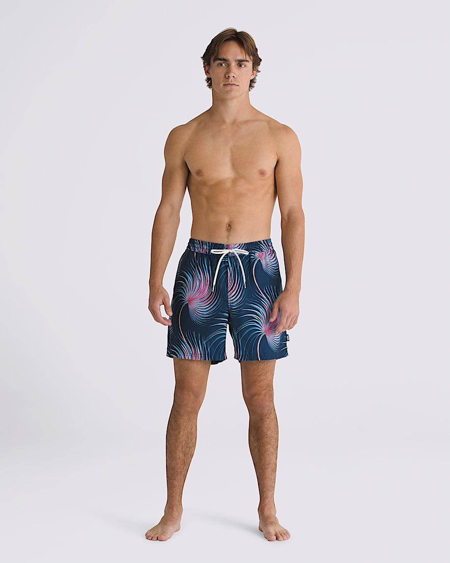 Primary Print Elastic 17'' Boardshorts in Dress Blues / Pink