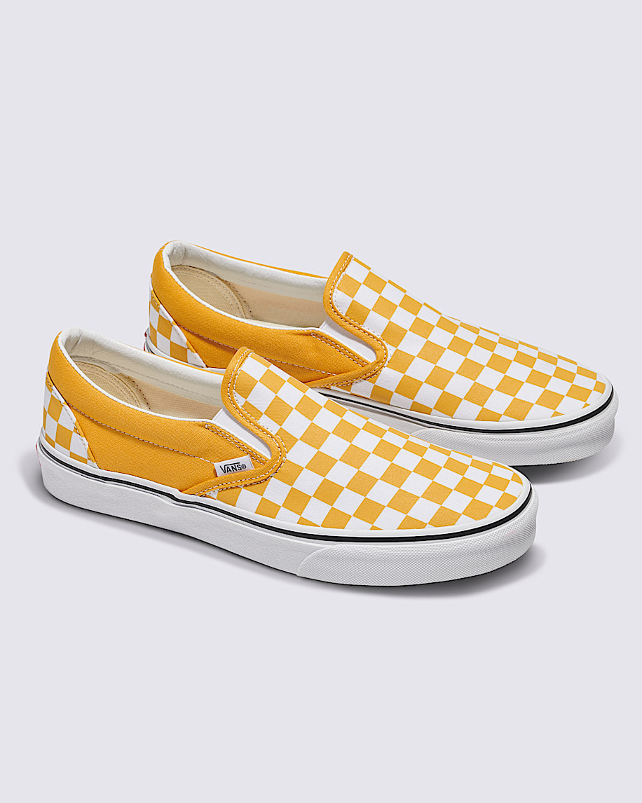 Classic Slip-On Checkerboard Shoe in Golden Glow Yellow