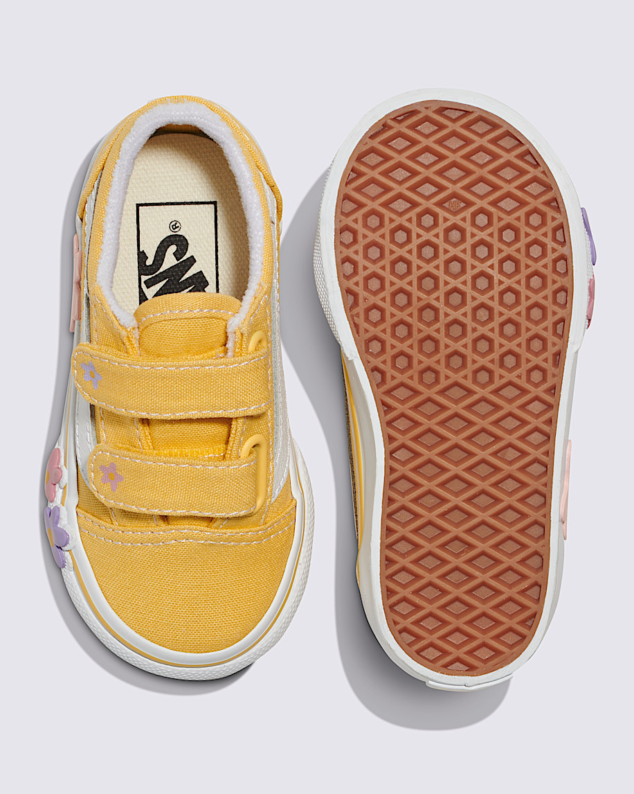 Toddler Old Skool V Flower Shoe in Yellow | Vans