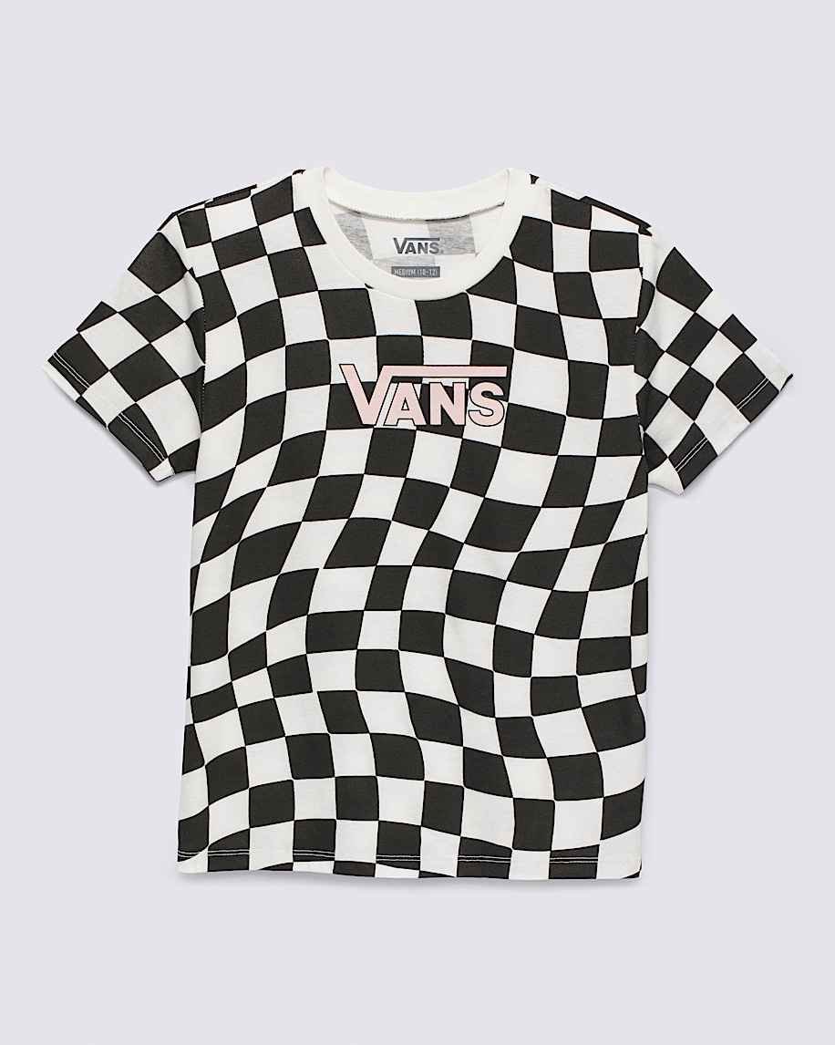 【返品?交換対象商品】 Check 66 Warped Kids Crew Marshmallow / Black in T-Shirt トップス