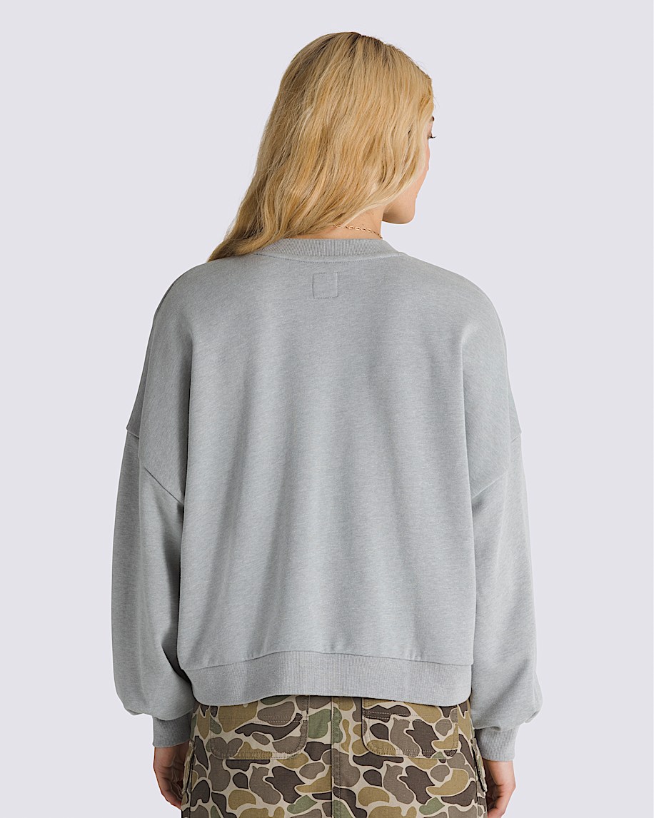 Stadium French Terry Loose Crew Sweatshirt in Cement Heather