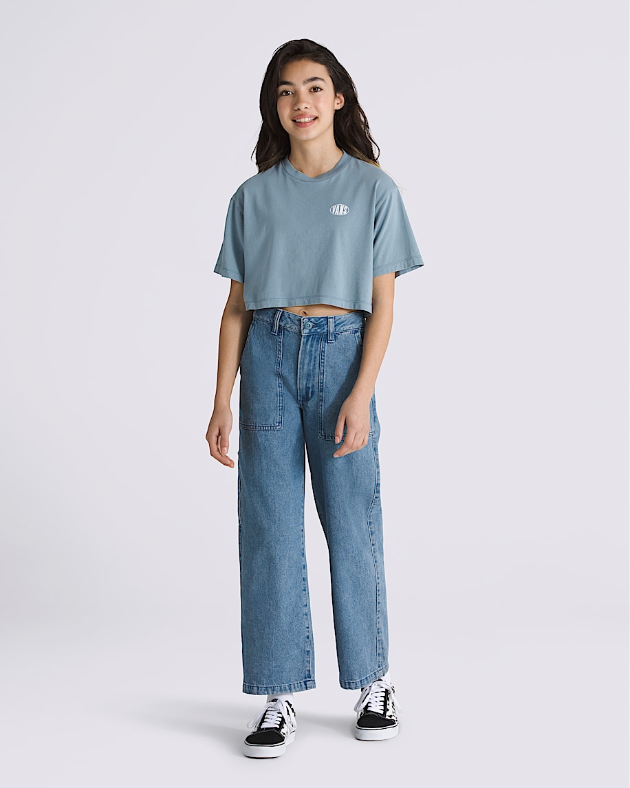 Kids Oval Wash Relaxed Cropped T-Shirt