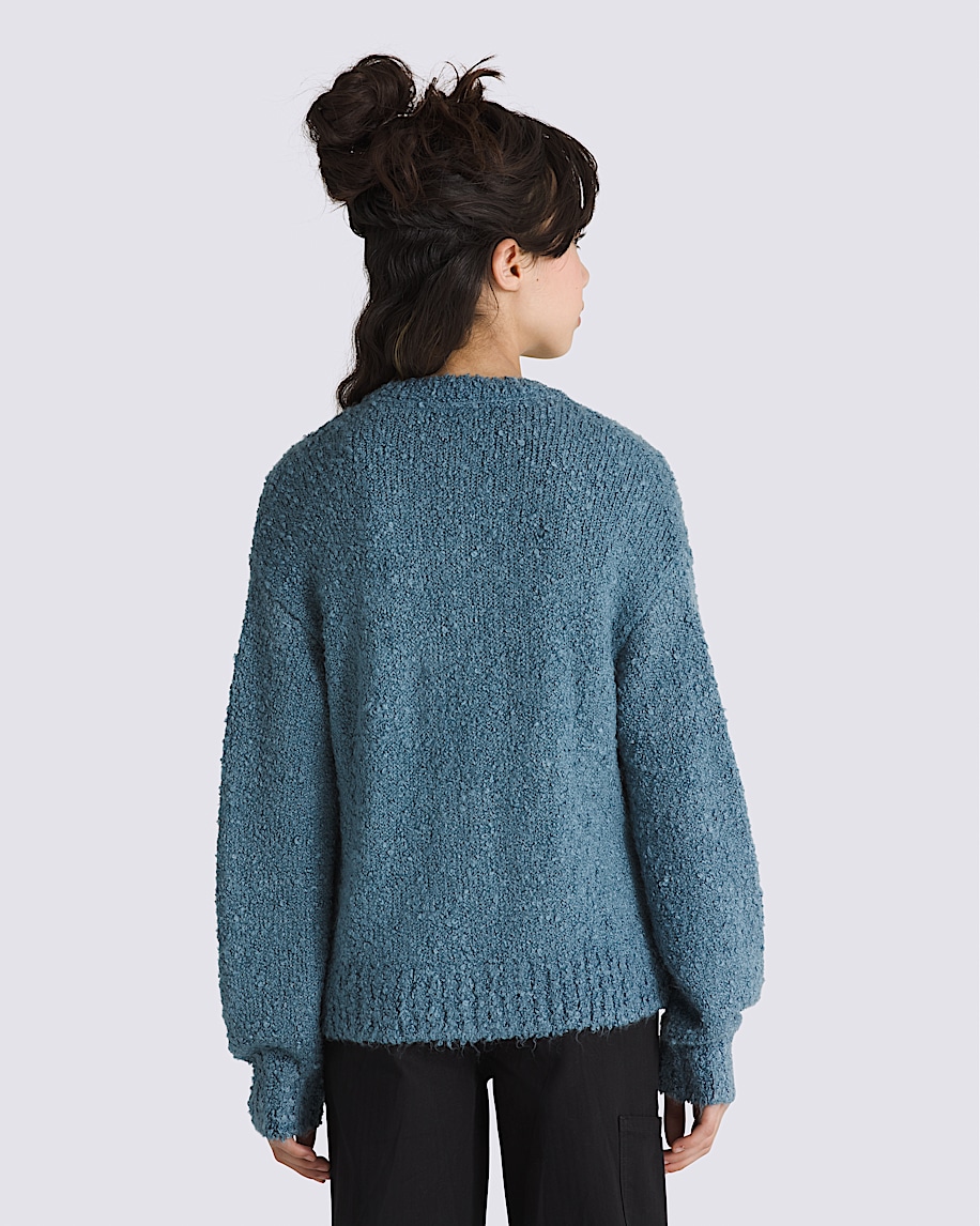 Kids Valerie Boucle Cardigan in Blue Stone | Vans