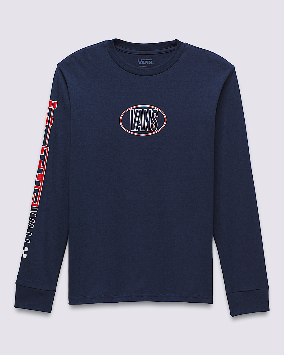 Kids Ovaline Long Sleeve T-Shirt in Dress Blues | Vans