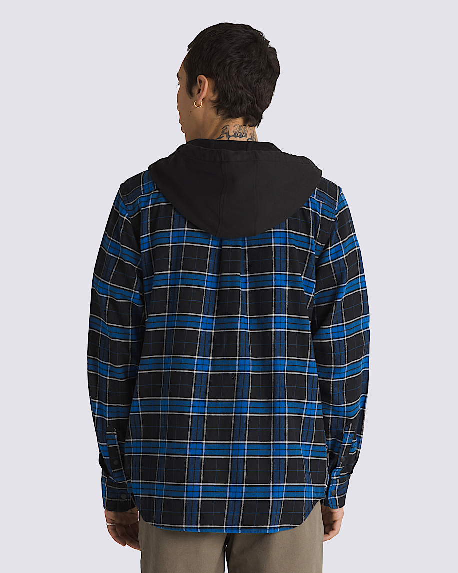 Parkway Hooded Long Sleeve Shirt in Black / Blue | Vans