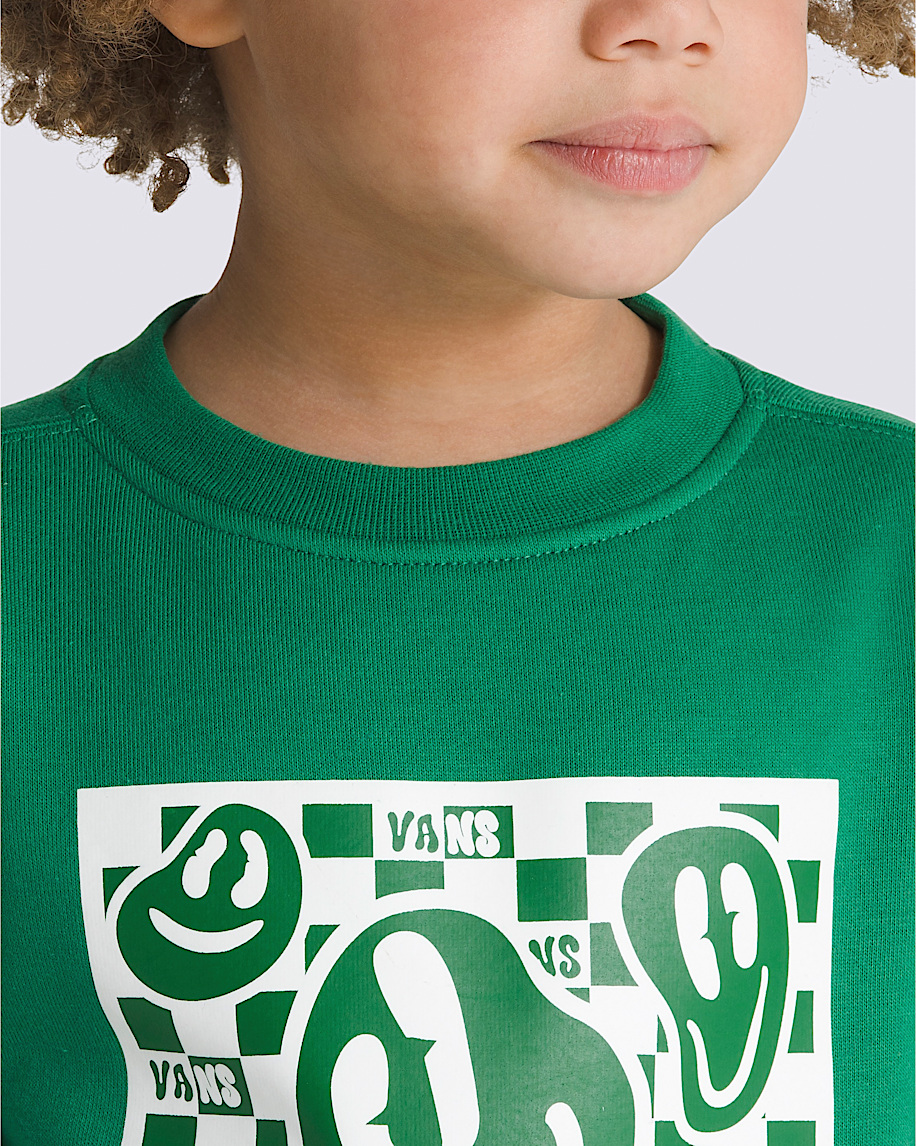 Little Kids Happy Days Crew Sweatshirt in Verdant Green | Vans Little Kids Happy Days Crew Sweatshirt in Verdant Green | Vans