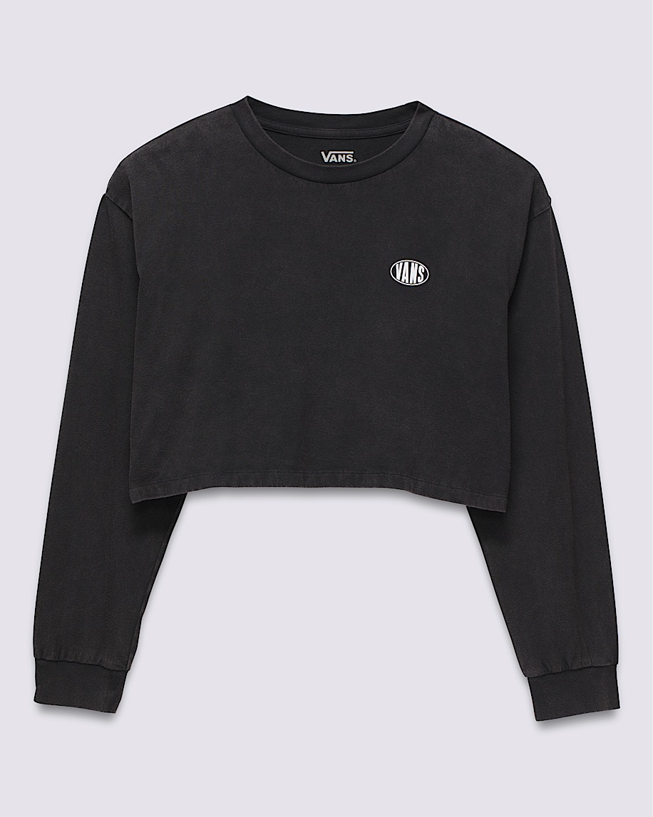 Oval Wash Relaxed Long Sleeve Crop T-Shirt - 4