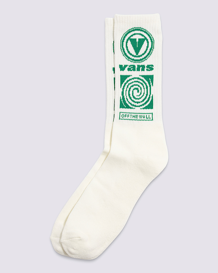 Faster Crew Socks in Marshmallow White / Green | Vans