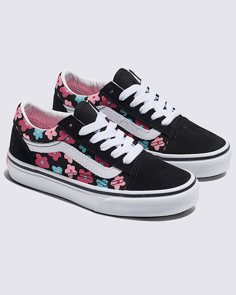 Kids Old Skool Glitter Shoe in Flower Power Multi / True