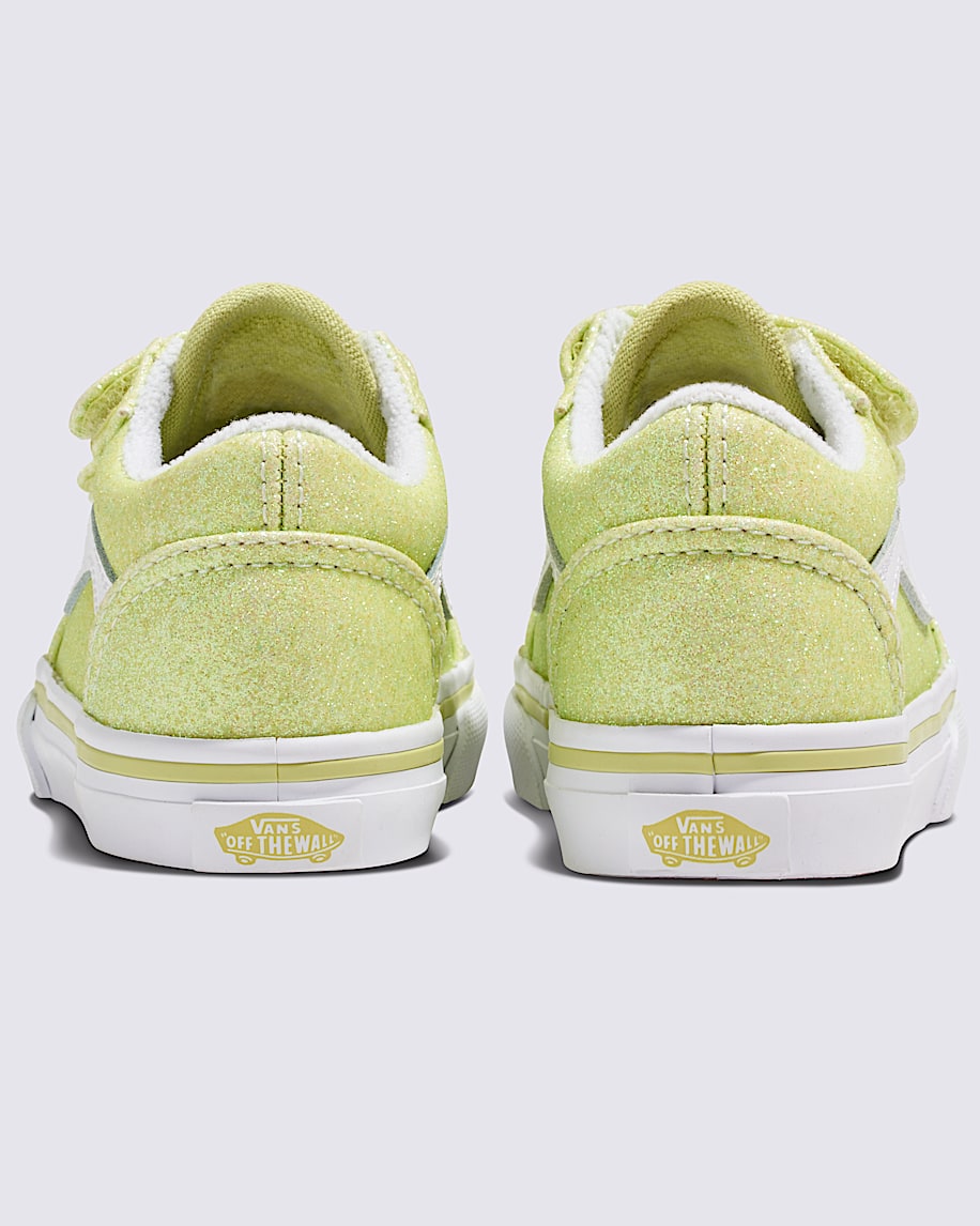 Toddler Old Skool V Glitter Shoe in Lime Sherbet Green Vans