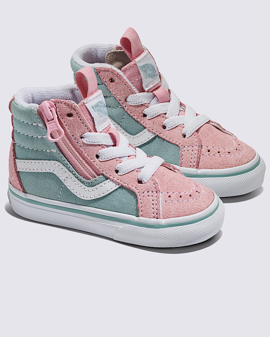 【人気商品！】 Side Reissue Sk8-Hi Toddler Zip Vans | Gray/Pink 2-Tone in Shoe ミニカー