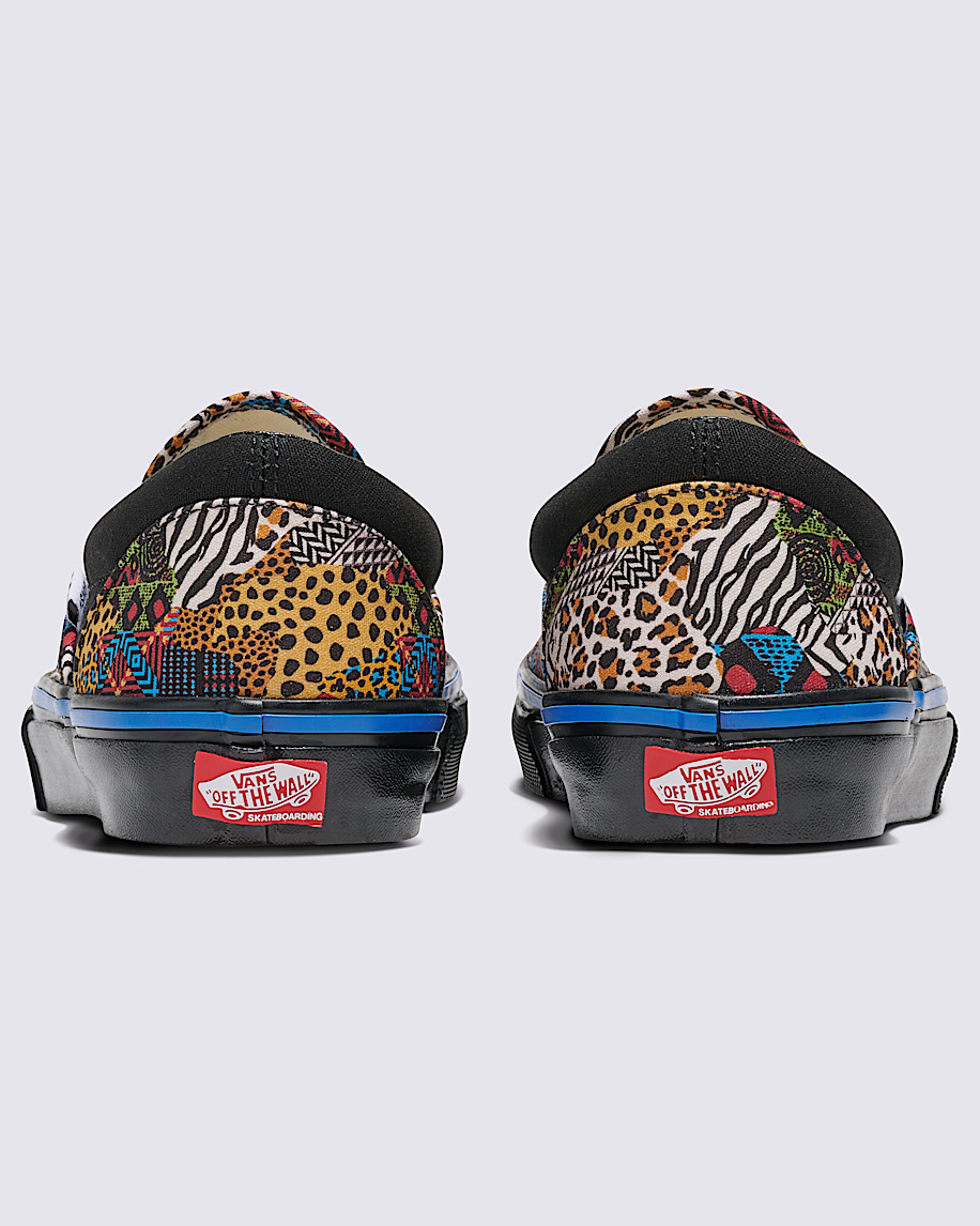 関税込☆VANS CUSTOMS LEOPARD CHECKERBOARD SKATE SLIP-ON Customs Leopard Checkerboard Slip-On Platform in Black