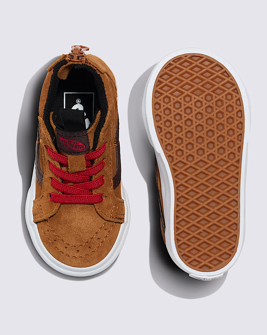 SK S3 Toddler Sk8-Hi Zip Shoe in Glazed Ginger Brown | Vans