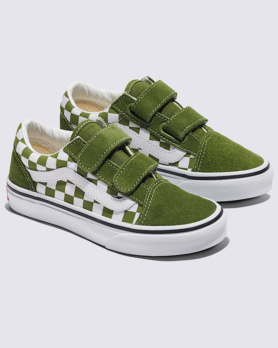 Vans Little Kids Old Skool V Checkerboard Lilac Mist Purple Shoe