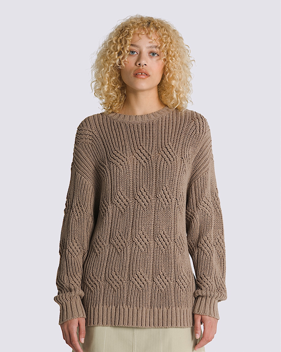 【新品未開封・送料無料】 Crew Cable Suzie Sweater Canada Vans | Brown Taupe Desert in ニット/セーター