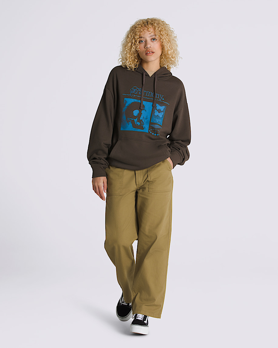 Harmonious Oversized Pullover Hoodie in Turkish Coffee Brown