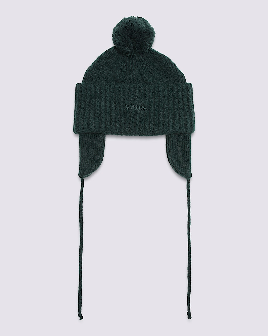 Vans 66 Earflap Pom Beanie in Green Gables | Vans