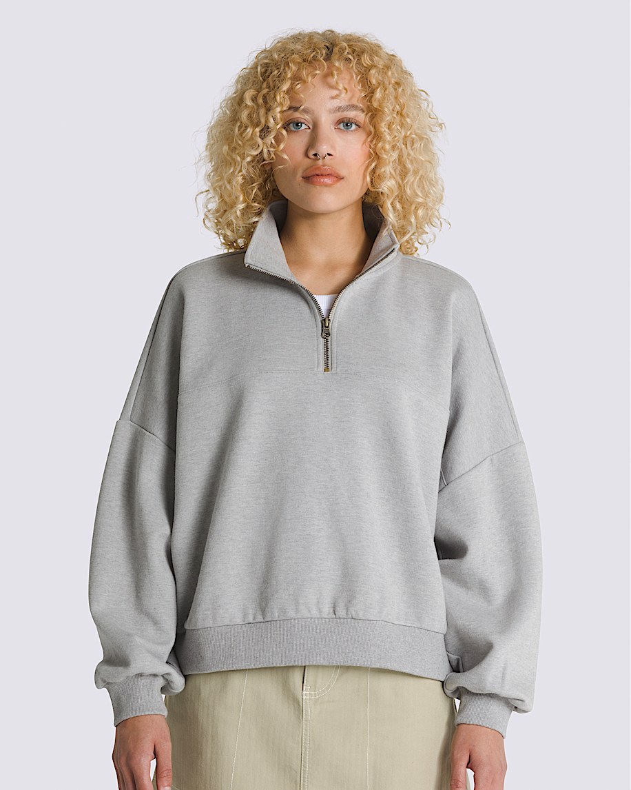 【NEW限定品】 Sweatshirt Neck Mock Knit Elevated en Grey Heather Cement トップス