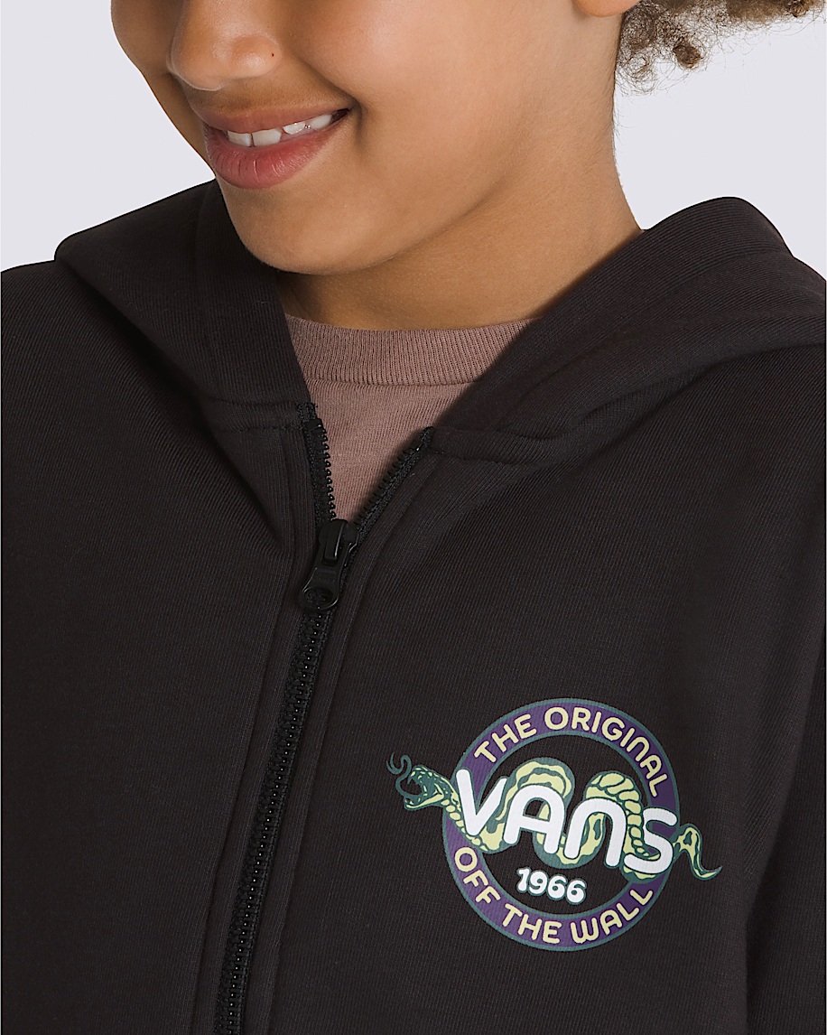 Kids Snake Style Full Zip Hoodie in Black | Vans Kids Snake Style Full Zip Hoodie in Black | Vans