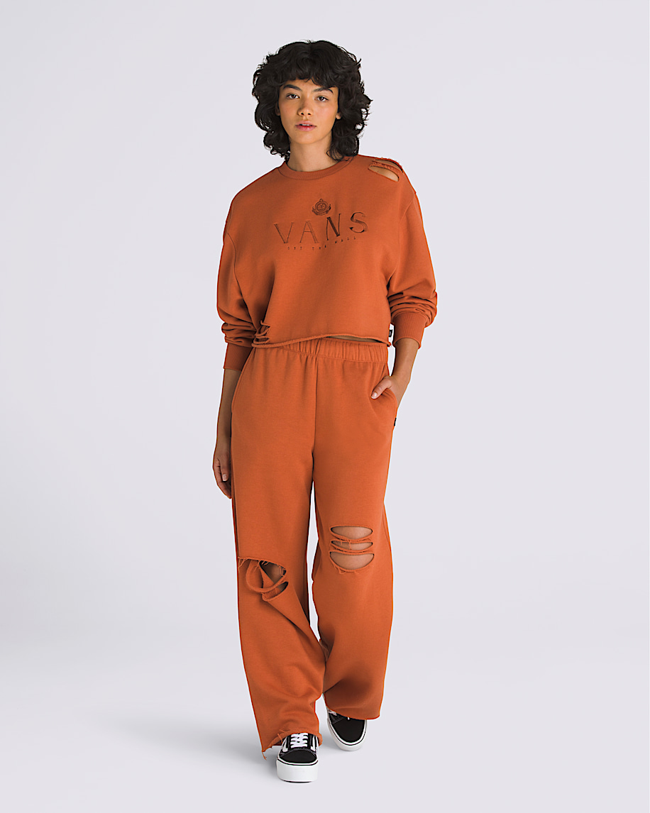 Distressed Fleece Sweatpants in Auburn Orange | Vans