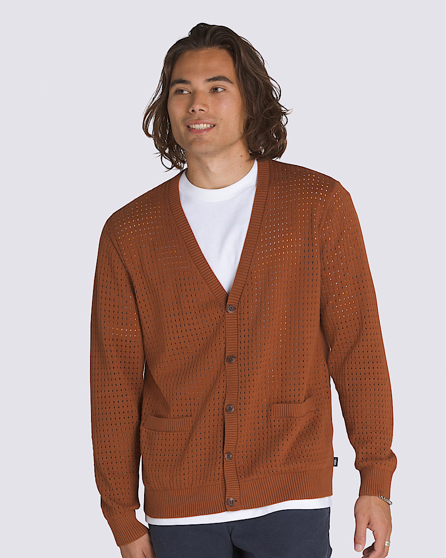 Griffin Pointelle Cardigan in Tortoise Shell Brown | Vans