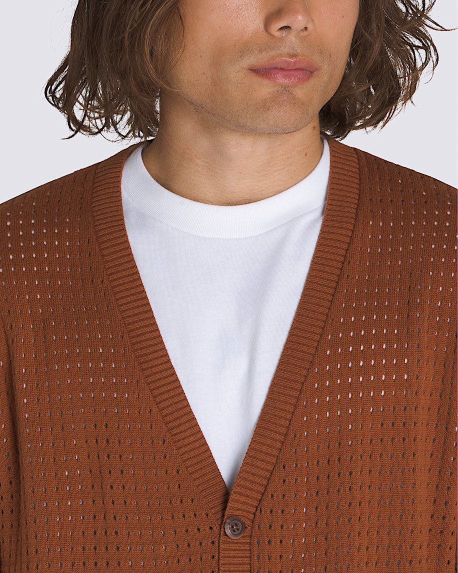 Griffin Pointelle Cardigan in Tortoise Shell Brown | Vans