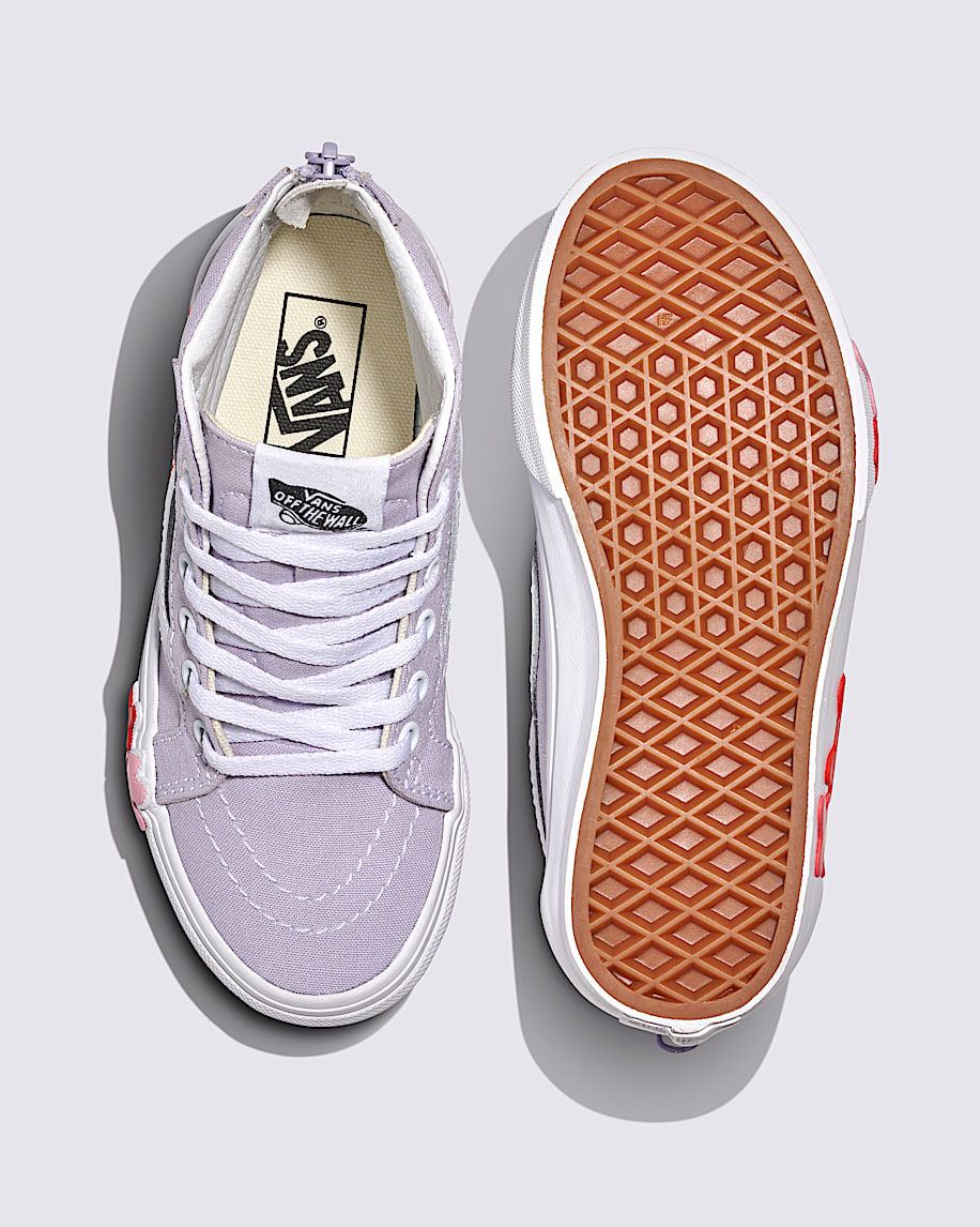 Little Kids Sk8-Hi-Zip Flower Shoe in Evening Haze Grey | Vans