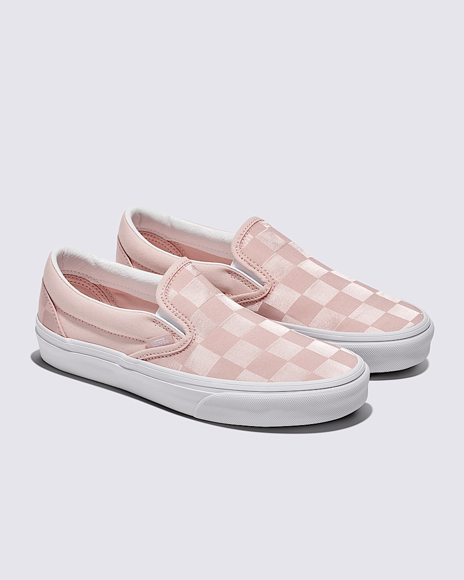 Classic Slip-On Checkerboard Satin Shoe - 2
