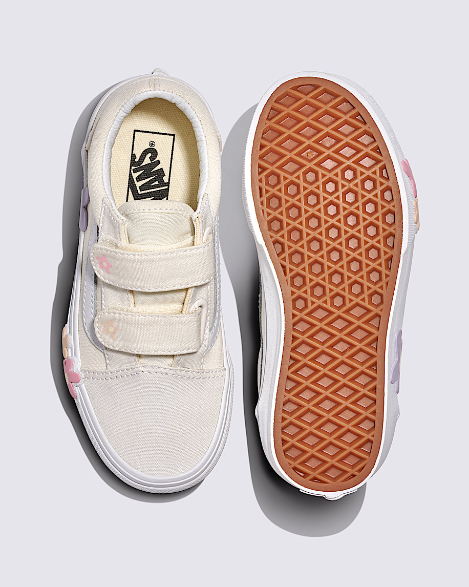 本物の Little Kids Old Skool V Shoe in Marshmallow White | Vans スニーカー