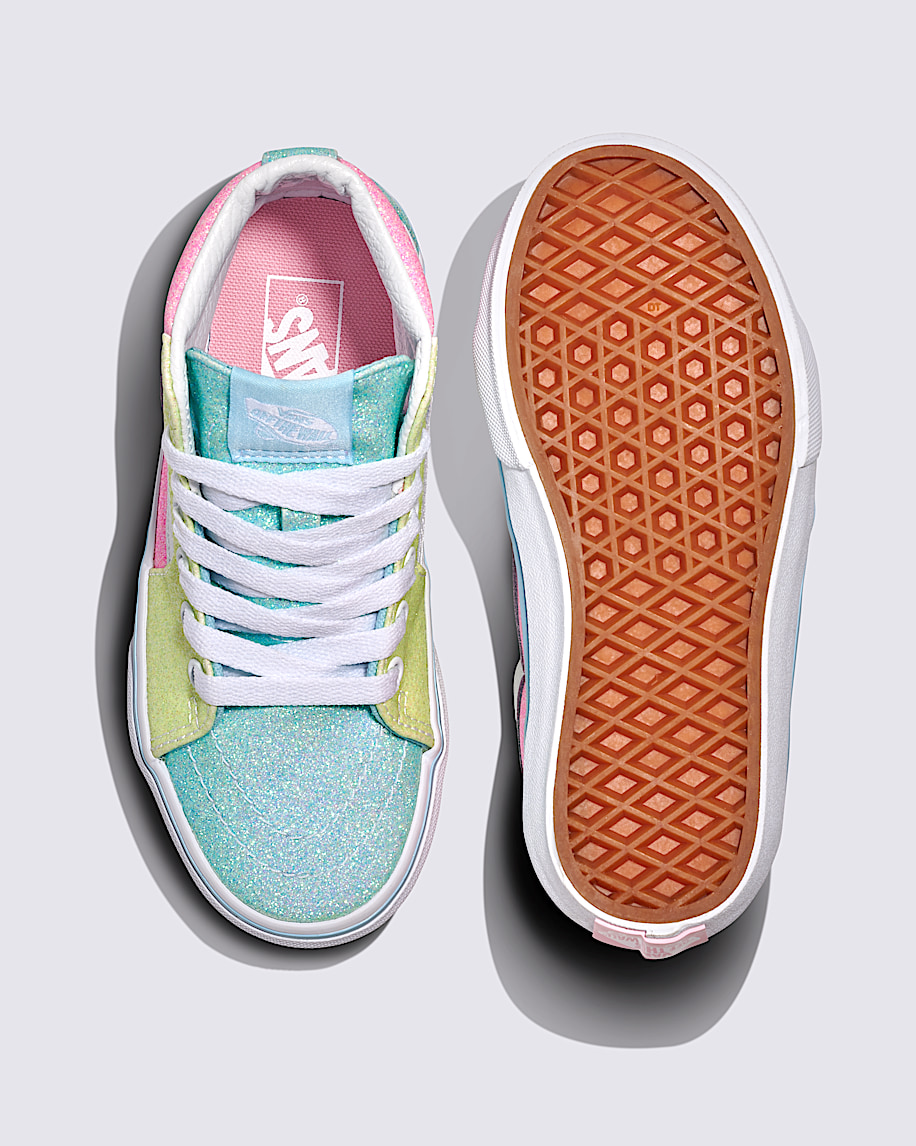 スーツ特別割引クーポン Kids Little Sk8-Hi Yellow / Pink Pastel in Shoe Glitter バッグ