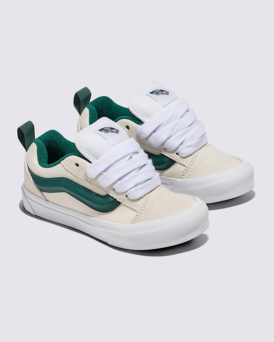 【ご予約品】 Little Kids Knu Skool Shoe in Marshmallow White / Green | Vans 靴