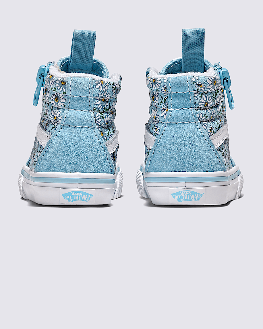 【激安通販 オンラインショップ】 Side Reissue Sk8-Hi Toddler Zip White / Blue in Shoe Daisies 靴