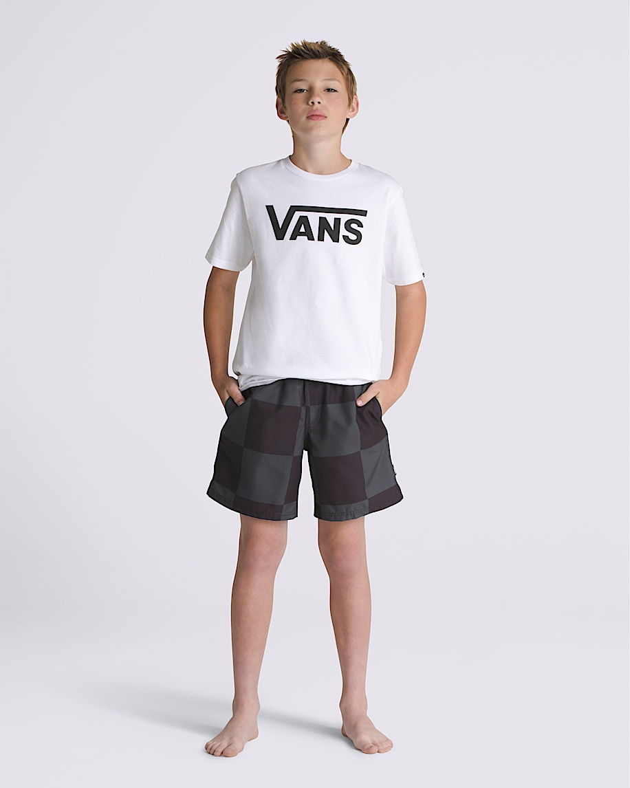 Kids Primary Checkerboard Shorts in Black / Grey | Vans