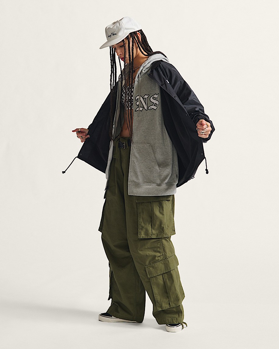 Split Full Zip Hoodie in Heather Grey | Vans Split Full Zip Hoodie in Heather Grey | Vans