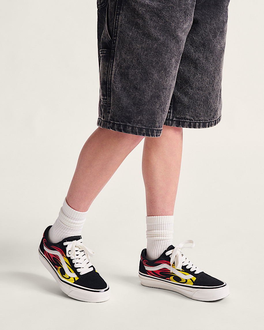 Premium Old Skool Shoe in Black / Flame | Vans Premium Old Skool Shoe in Black / Flame | Vans
