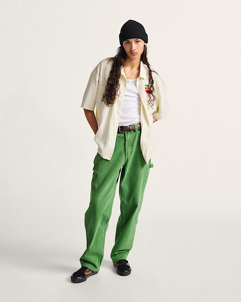 Drill Chore Carpenter Loose Denim Pants