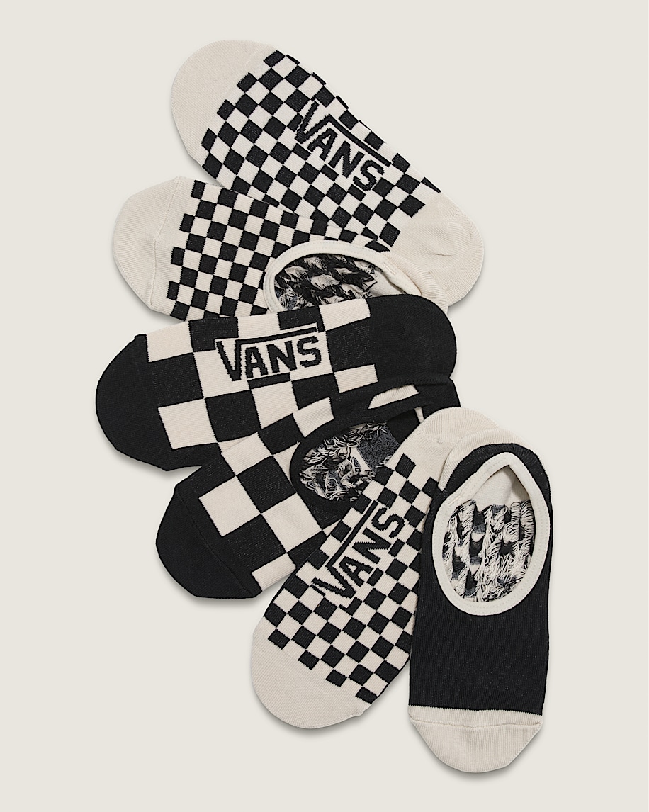Checker Canoodle Socks 3-Pack in Black / Antique White | Vans