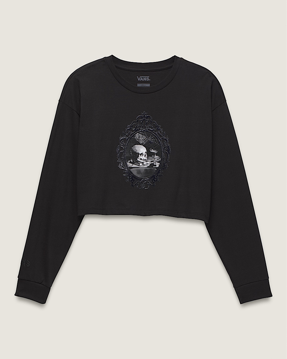 Vanity Frame Relaxed Long Sleeve Crop T-Shirt in Black | Vans