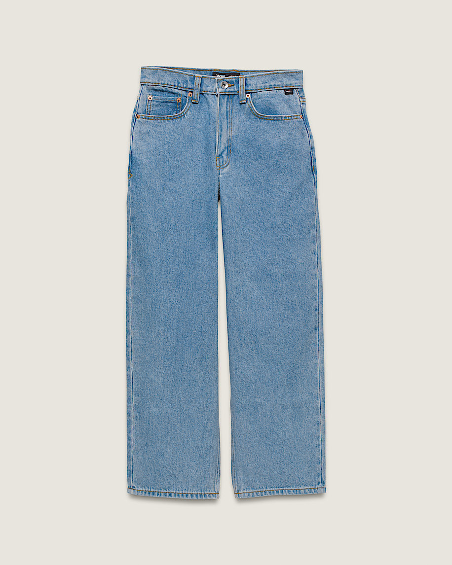 Kids Check-5 Baggy Denim Pants in Stonewash Blue | Vans