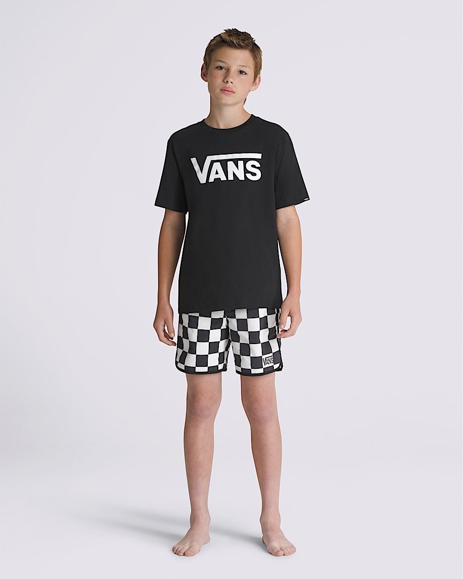 贅沢品 Scalloped Everride MTE Kids Boardshorts White / Black in パンツ