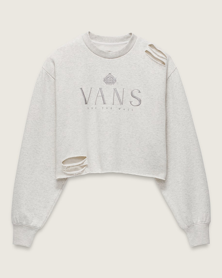 Distressed Logo Crew Sweatshirt - 1