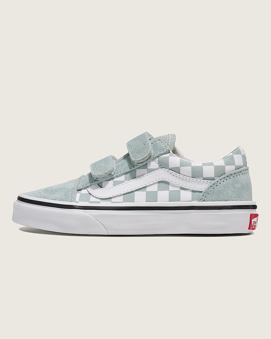 Youth Old Skool V Checkerboard Shoe in Pure Grey / White | Vans