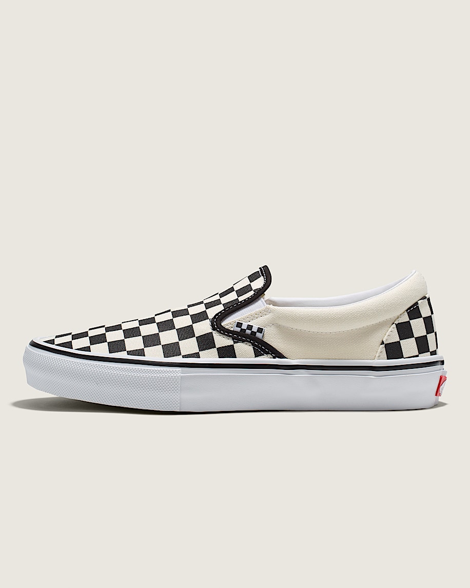 【★超目玉】 Skate Vans | White Off / Black in Shoe Checkerboard Slip-On 25.0cm