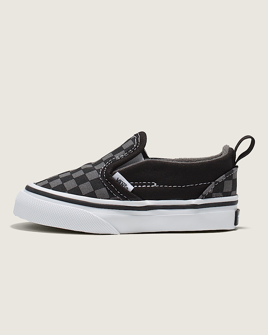 送料無料 Black in Shoe V Slip-On Toddler / Vans | Grey Pewter スケートボード