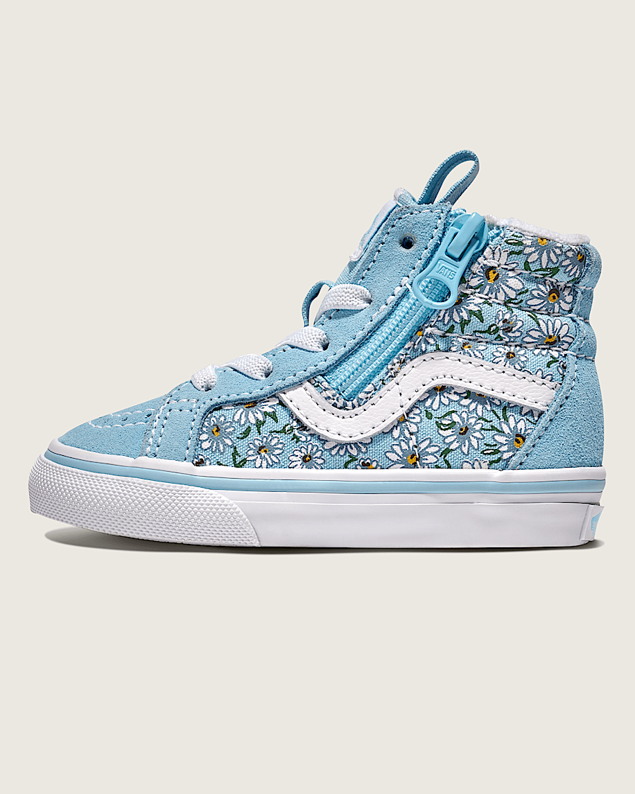 Toddler Sk8-Hi Reissue Side Zip Daisies Shoe in Blue / White