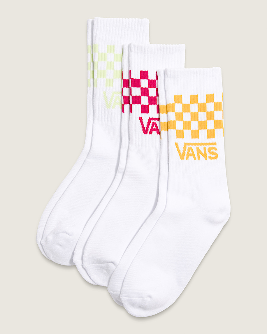 Classic Checkerboard Crew Socks in Pink / Lime / Orange | Vans Classic Checkerboard Crew Socks in Pink / Lime / Orange | Vans