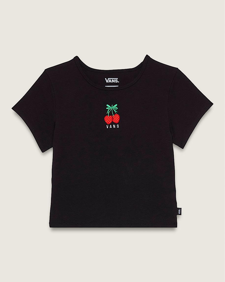 ★KIRSH★ Small Cherry Ringer T-Shirt Black KIRSH Small Cherry Standard Tee Shirt Black | Basic Tees for