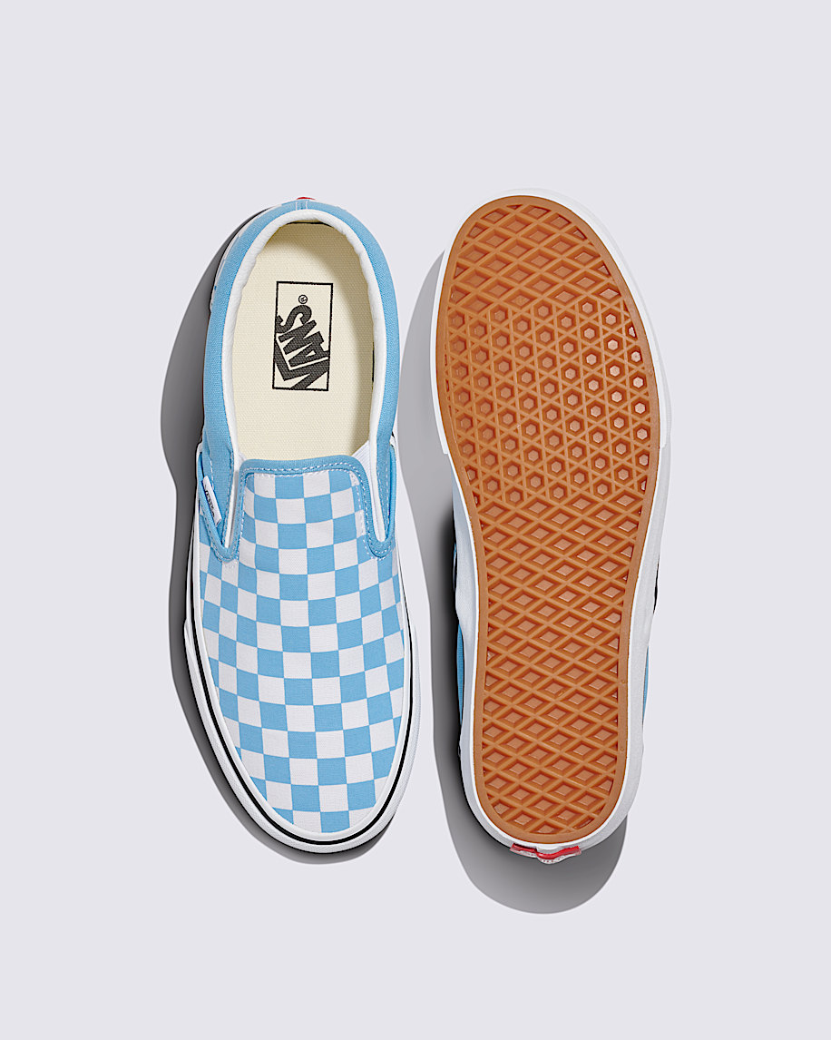 Classic Slip-On Checkerboard Shoe in Heritage Blue / White